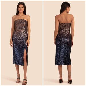 💕TRINA TURK💕 Stella Dress ~ Supernova Sequin Moonstone/Midnight Ombre 8 NWT